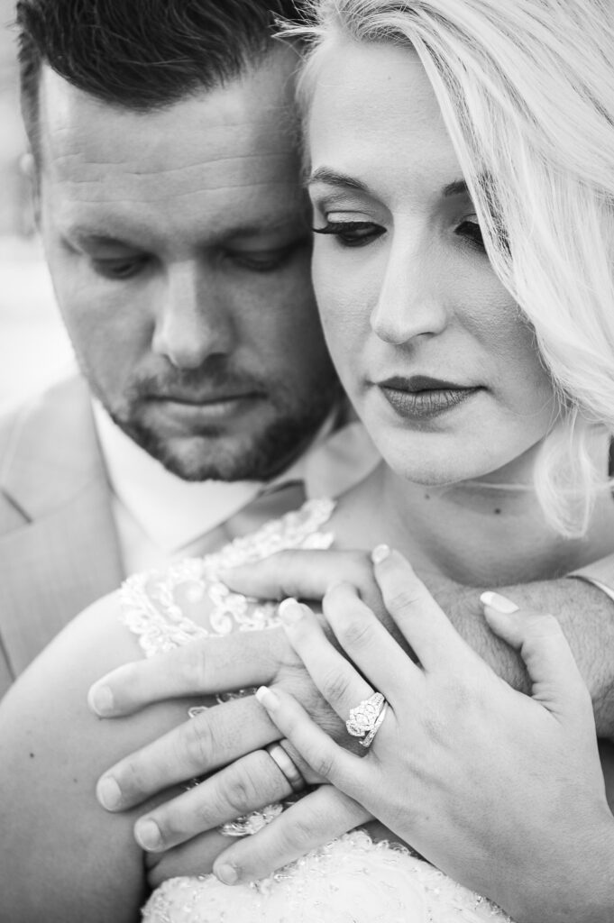 bride and groom close up portrait
