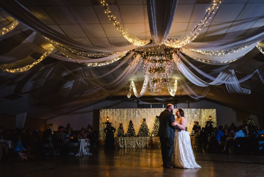 bride and groom's first dance Montgomery City, MO County Fairgrounds