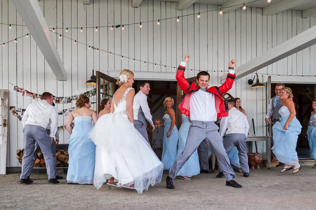 groom and wedding party thriller dance
