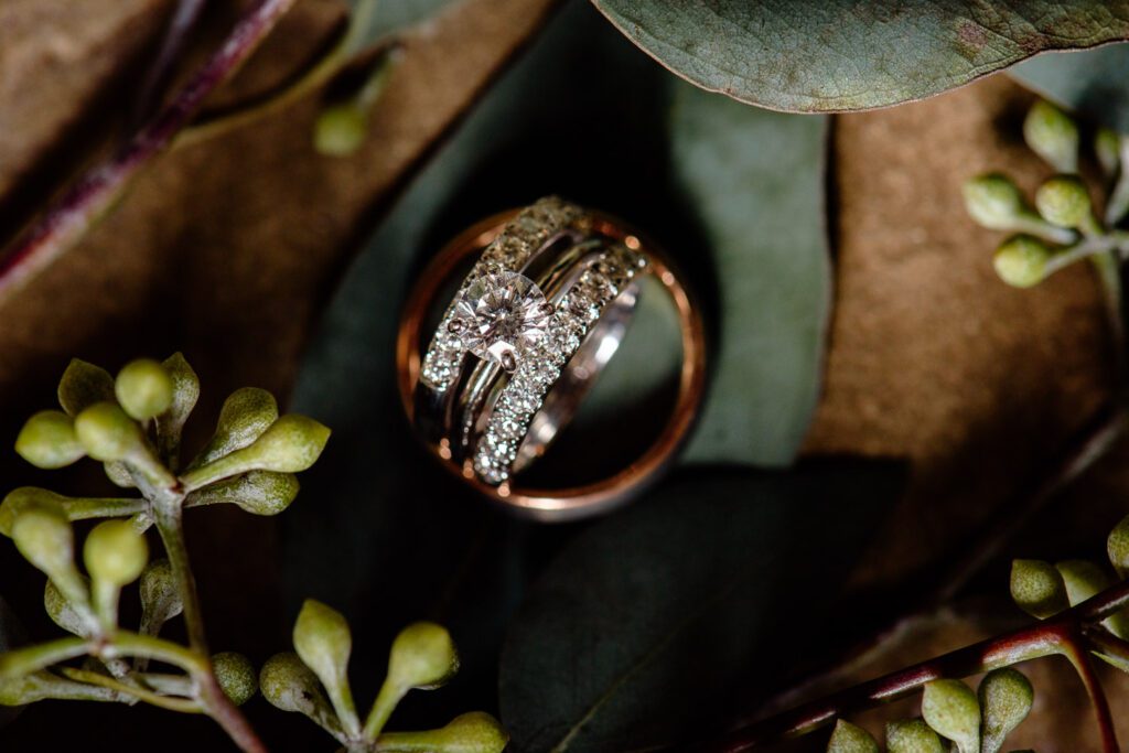 rings on greenery