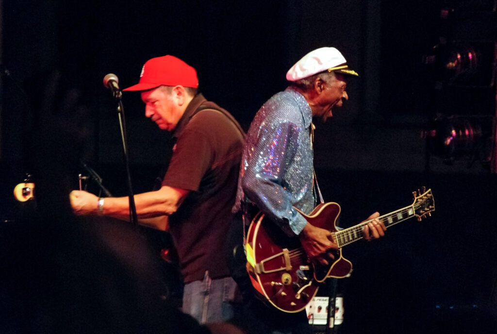 Chuck Berry plays on 9th Street in Columbia Mo on Aug 26, 2009.