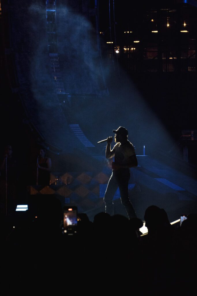 post malone silhouette in st louis missouri on stage at Busch Stadium
