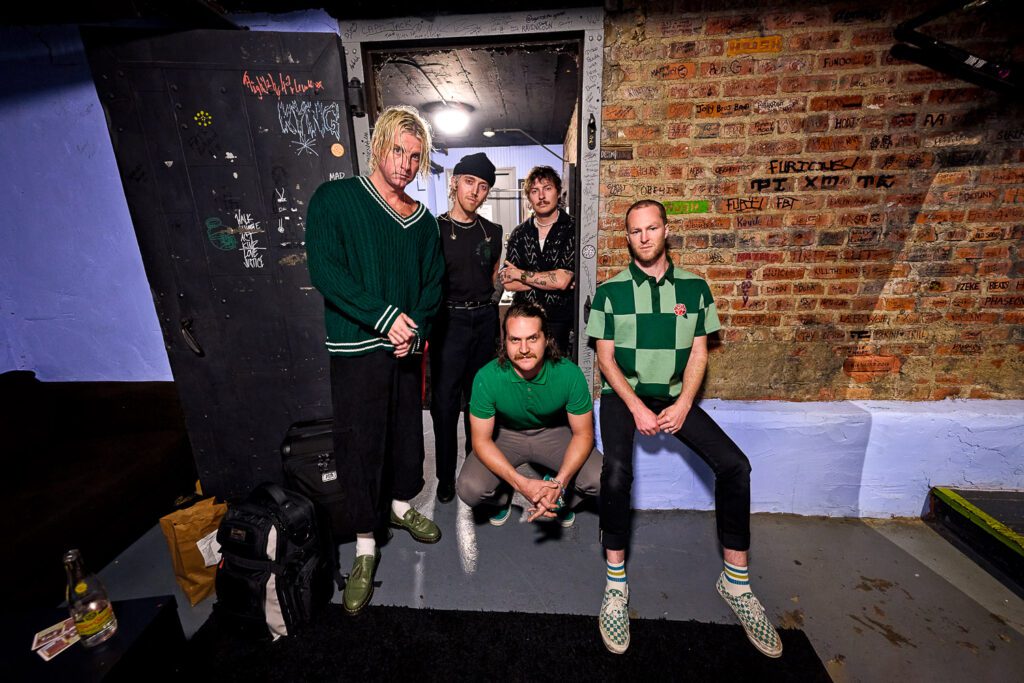 Judah and the Lion band pose for group photo at the Blue Note Columbia, Missouri.