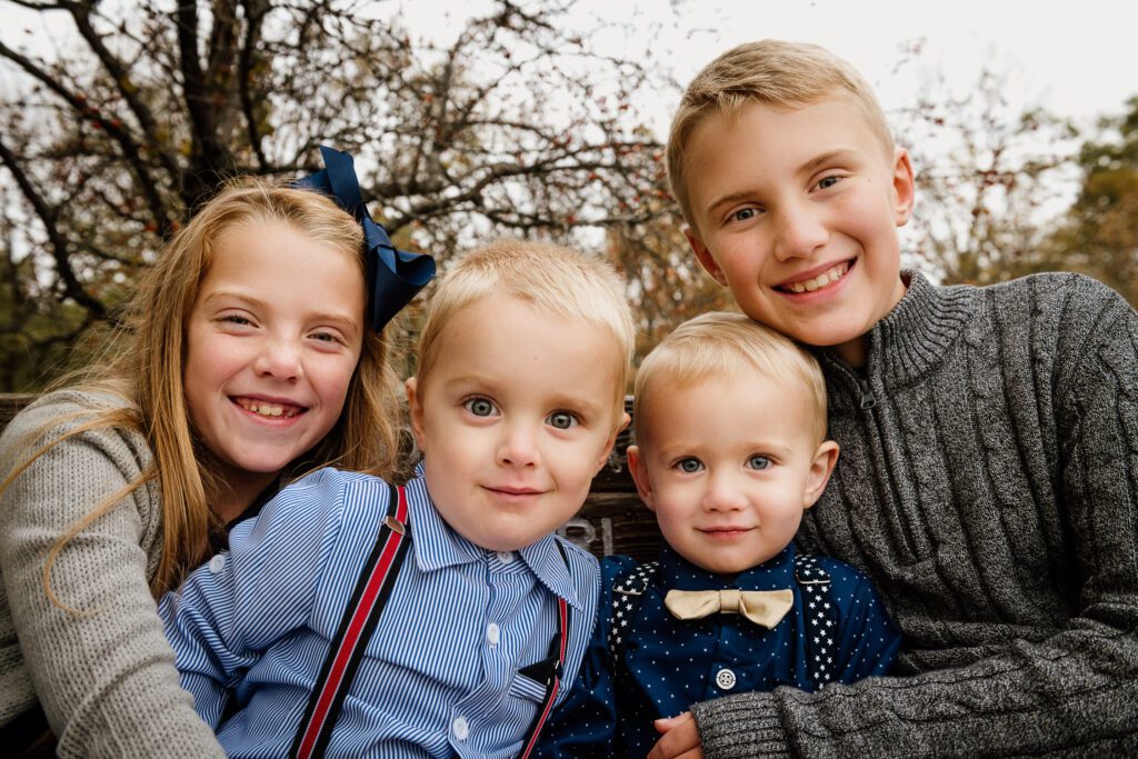 siblings hugging each other