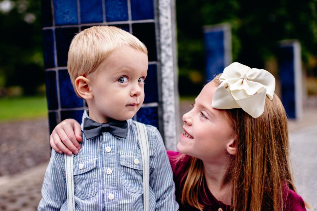 surprised look from little brother