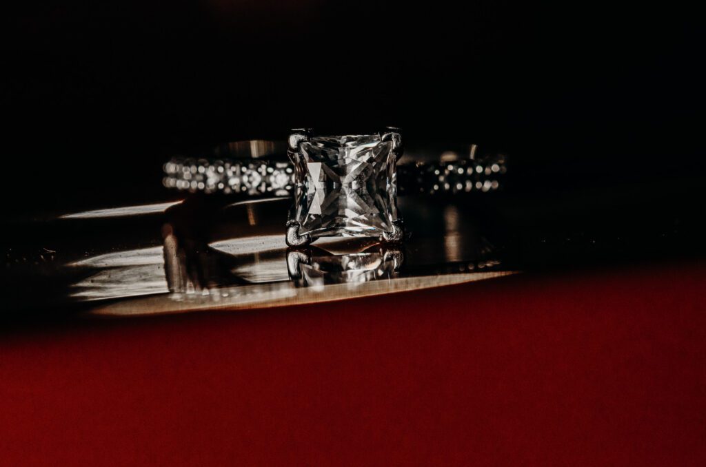 reflection of engagement ring