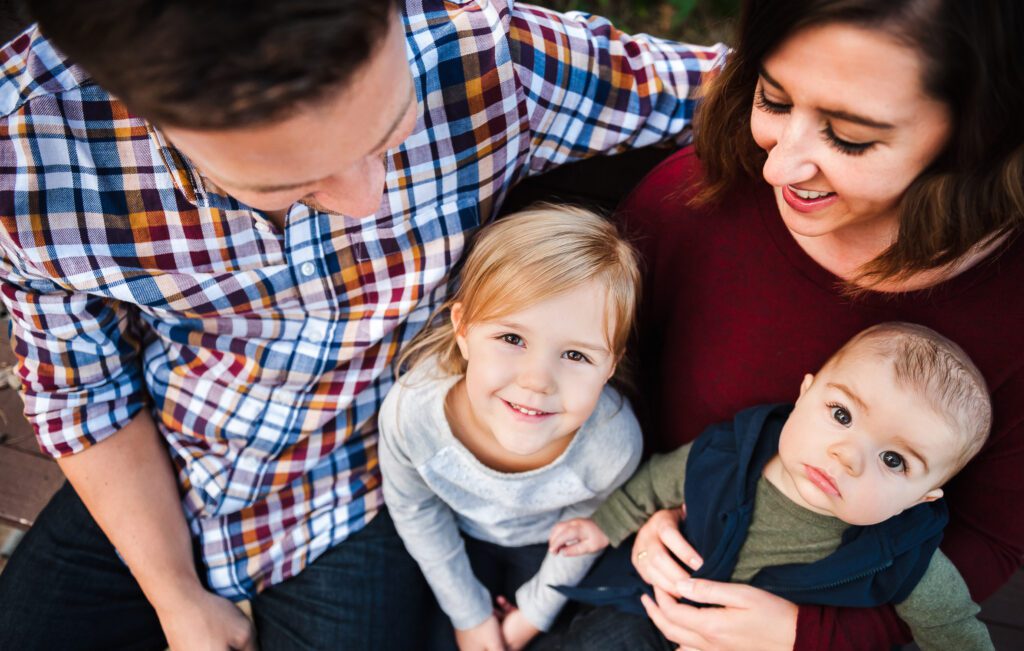 Children photographed with their parents at Finger Lakes State Park