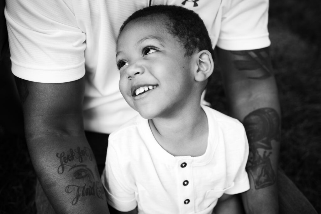 father and son at shelter gardens in columbia missouri