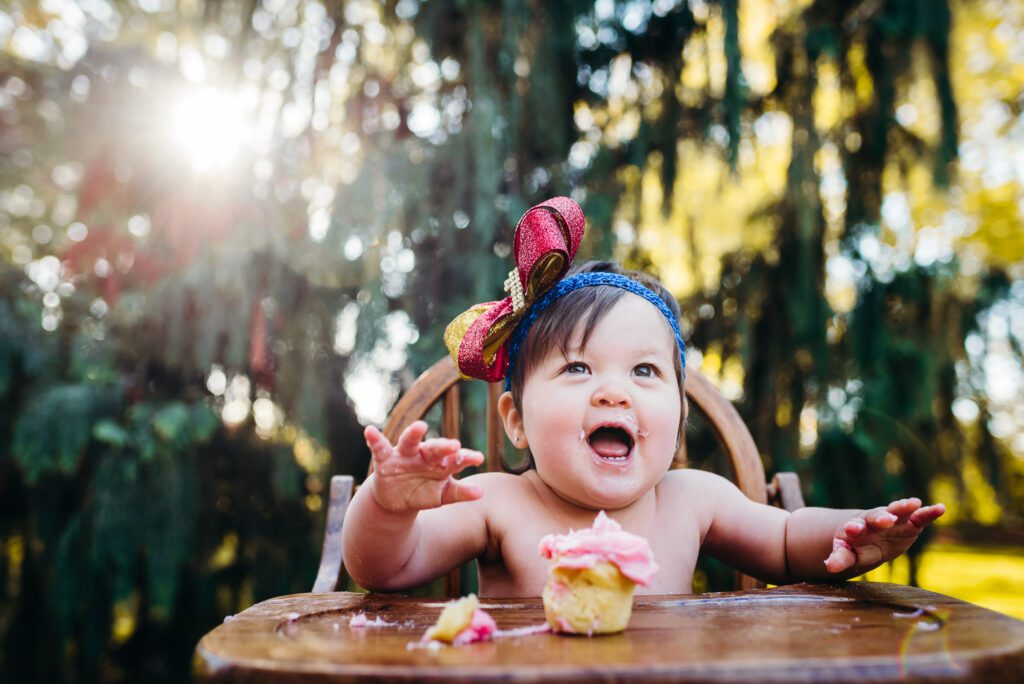 girls first birthday cake smash shelter gardens