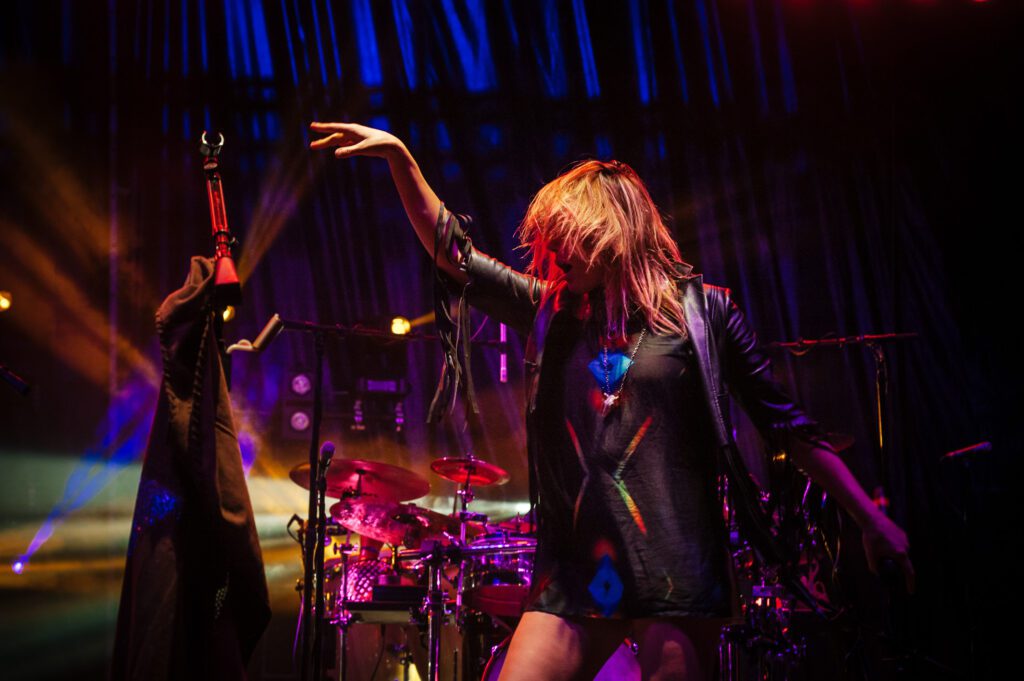 Grace Potter dances on stage at Roots and Blues Festival