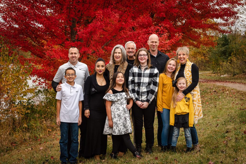 group family picture at stephens lake Columbia, MO