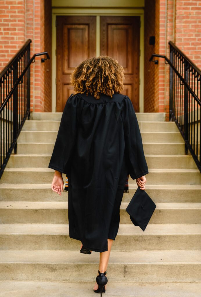 mizzou senior girl walks up staircase