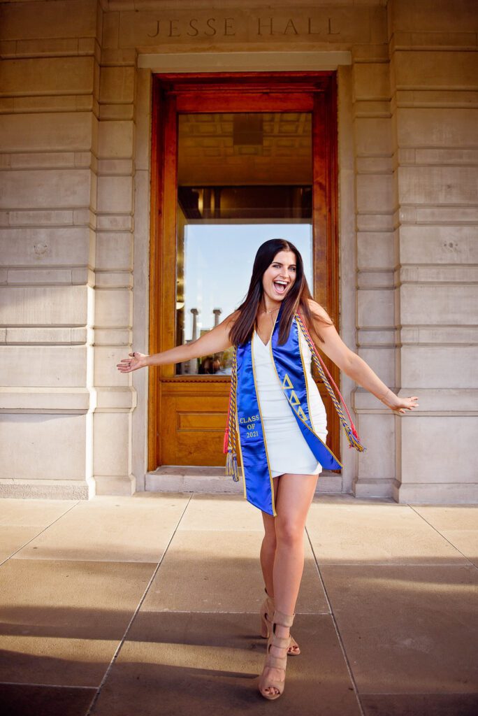 happy college graduate having fun