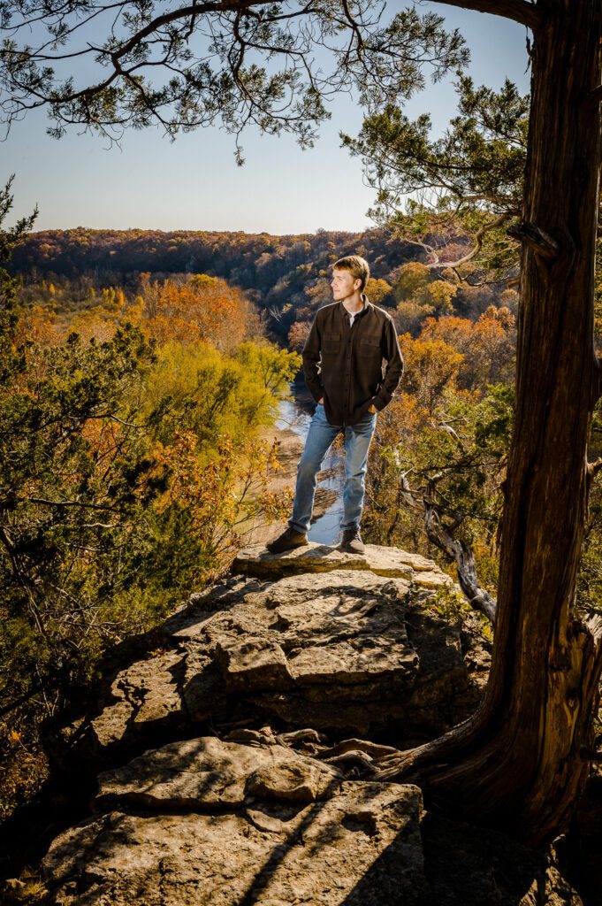 senior guy on bluff top