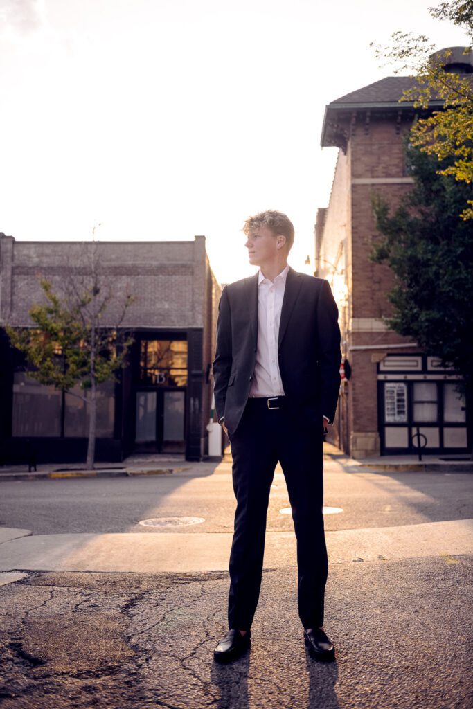 Senior Guy Wearing Suit Downtown Columbia MIssouri