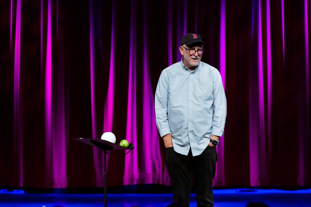 Bob Goff speaks to a crowd