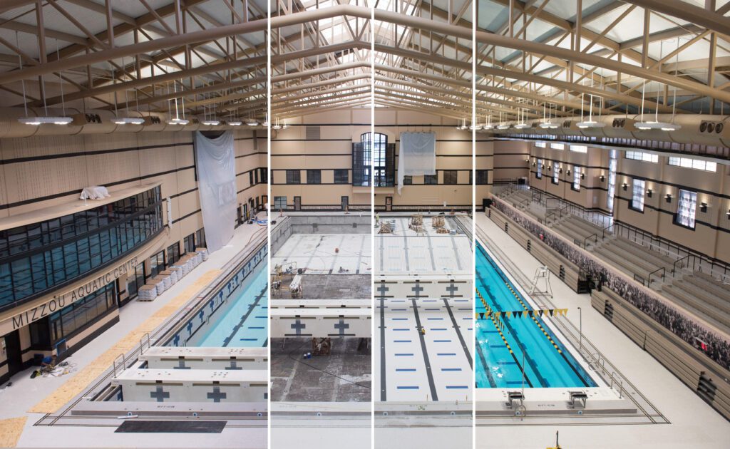 mizzou Pool construction renovation stages