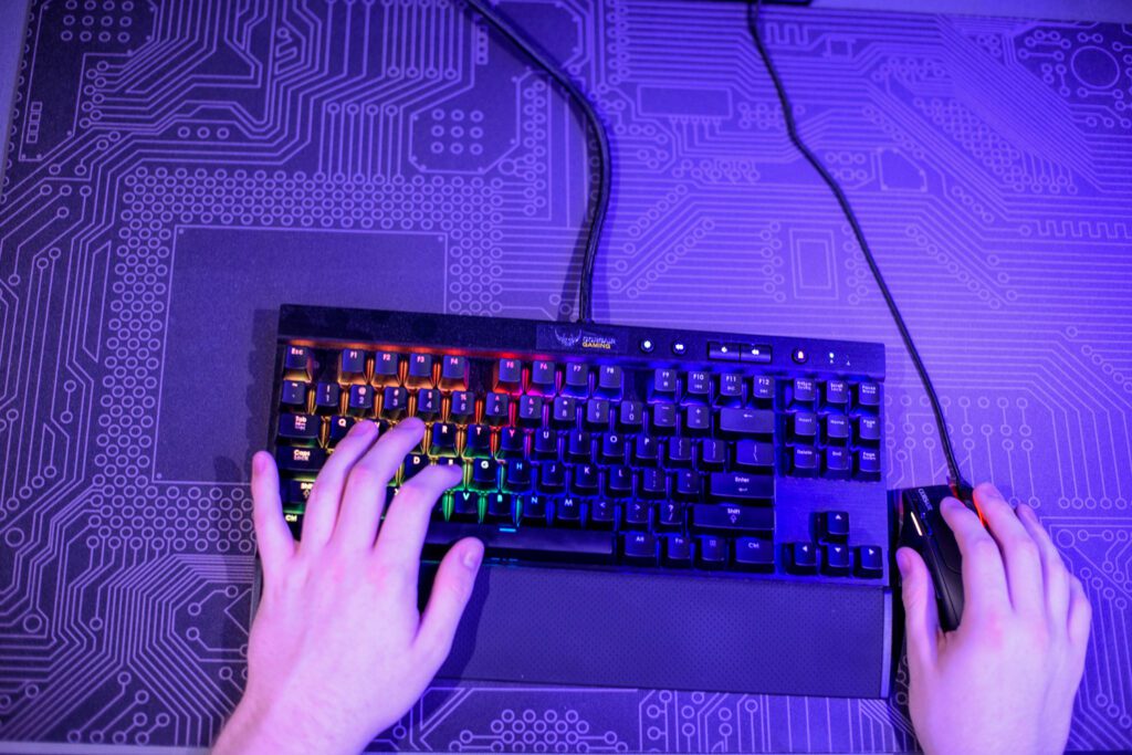 Aerial view of keyboard for promotional advertisement