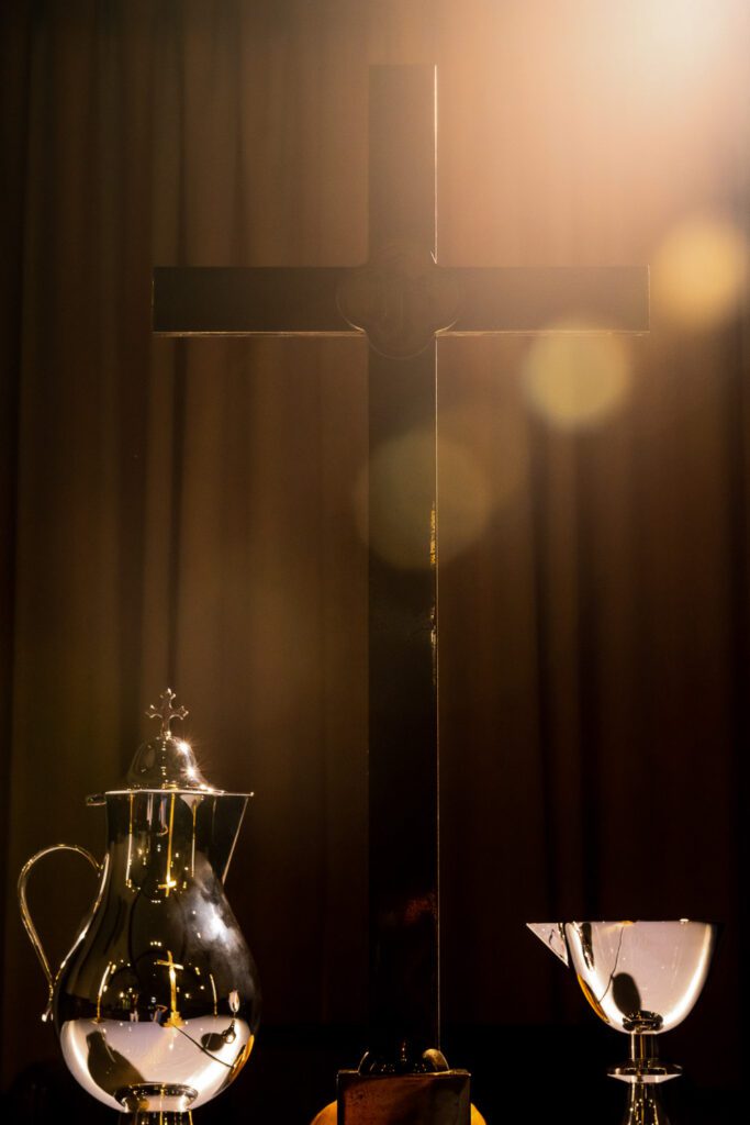 Christian Church chalice and wine for communion