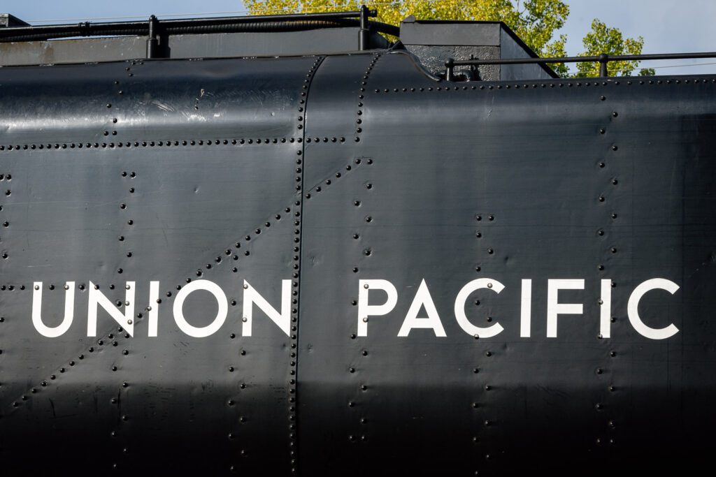 Union Pacific words on side of train
