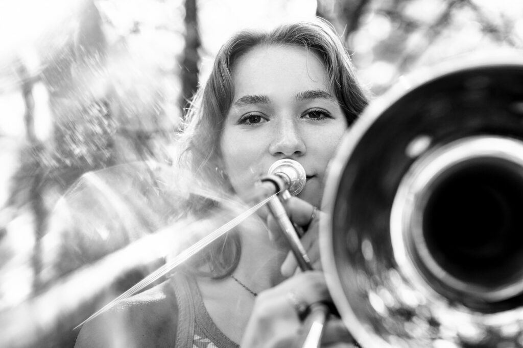 girl playing trombone