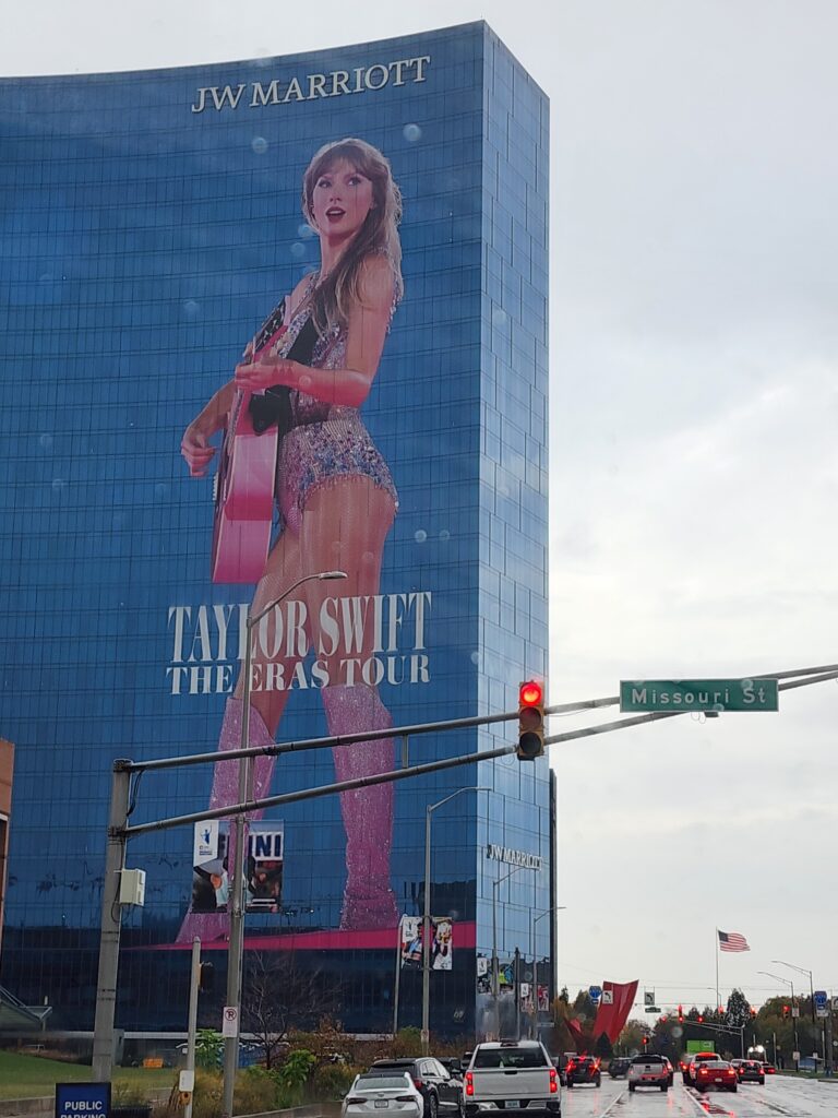 Taylor Swift window cling on marriott indianapolis